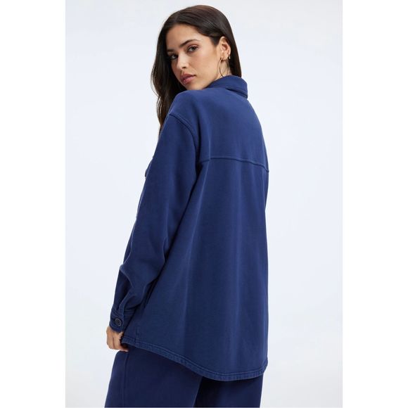 Good American Fleece Jacket in Blue Rinse Size 00/0 - Picture 4 of 14